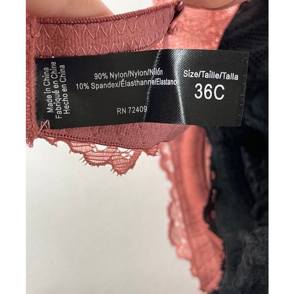 Rene Rofe Lingerie Extreme Push Up Lace Detail Bras 2 pack 36C NEW Black Pink - Picture 11 of 12